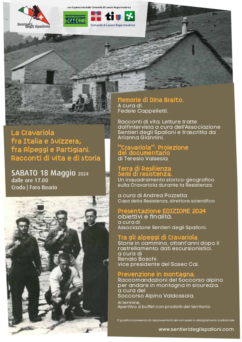 La Cravariola fra Italia e Svizzera, fra Alpeggi e Partigiani.